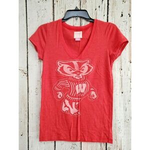 VS Pink Women's S Jones & Mitchell Wisconsin Badgers SS Tee T-Shirt Shirt Sporty